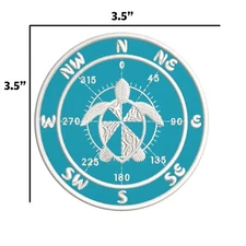 Wander More Compass Embroidered Patch Iron / Sew-On Decorative Gear Applique