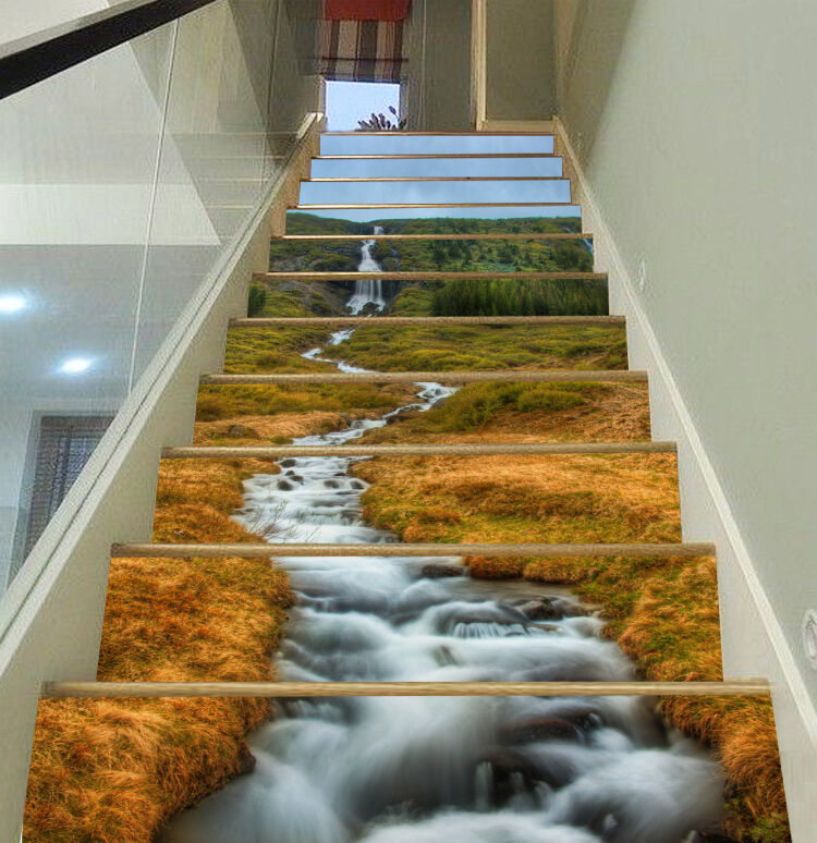 3D The earth river Stair Risers Decoration Photo Mural Vinyl Decal Wallpaper US Standardowy magazyn