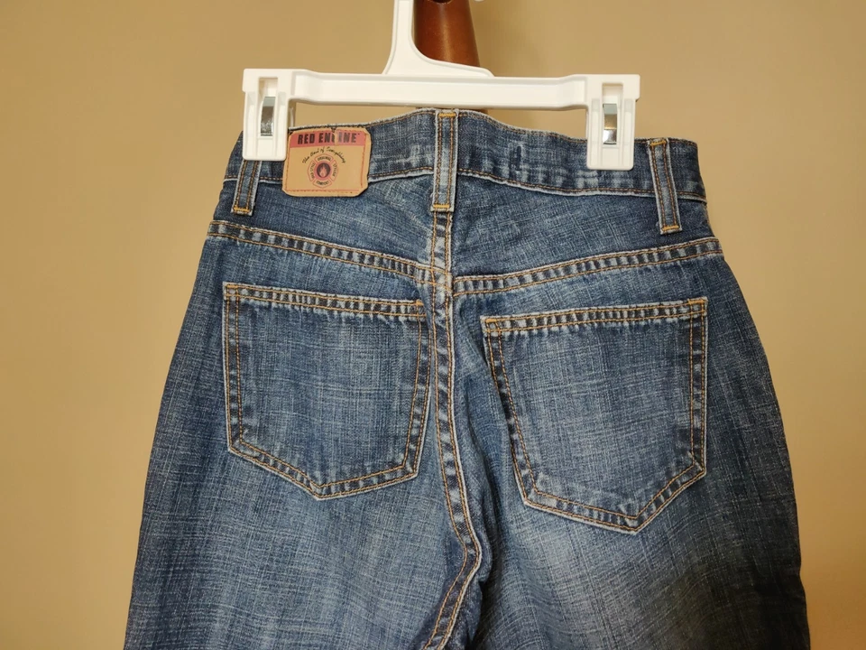 Red Engine women's 26 - 26"W x 32"I denim jeans distressed bootcut zip - Image 3 of 4