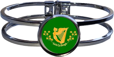 Erin Go Bragh Irland hochwertiges silberfarbenes Kupferarmband und Geschenktüte