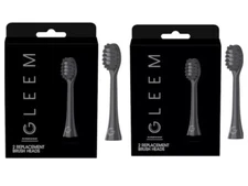 2 new packages GLEEM 2 ct. REPLACEMENT BRUSH HEADS  (BLACK)