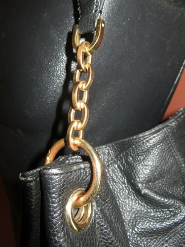 Cuore & Pelle Genuine Pebble Leather Bag, Black - Picture 5 of 8