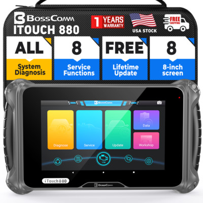 BOSSCOMM iTouch 880 Car Diagnostic Scanner All Systems ABS/SRS/EPB/Oil Reset