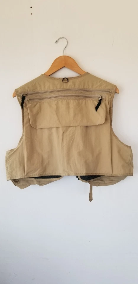 Chaleco Patagonia Para Hombres Mediano Pesca a Mosca Beige Bolsillos Malla Stealth Angler River Foto 2 de 4