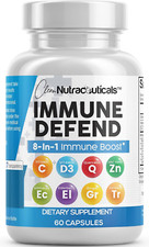 Immune Defense Support Supplement 8 in 1 with Zinc 50Mg Quercetin, VIT C 1000Mg,