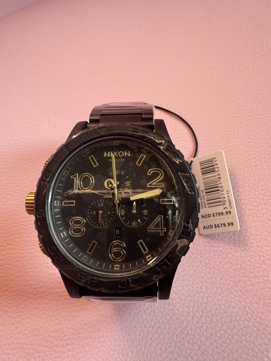 NIXON Orologio Uomo Cronografo In Acciaio Inox, Cinturino In Pelle, Impermeabile 100m