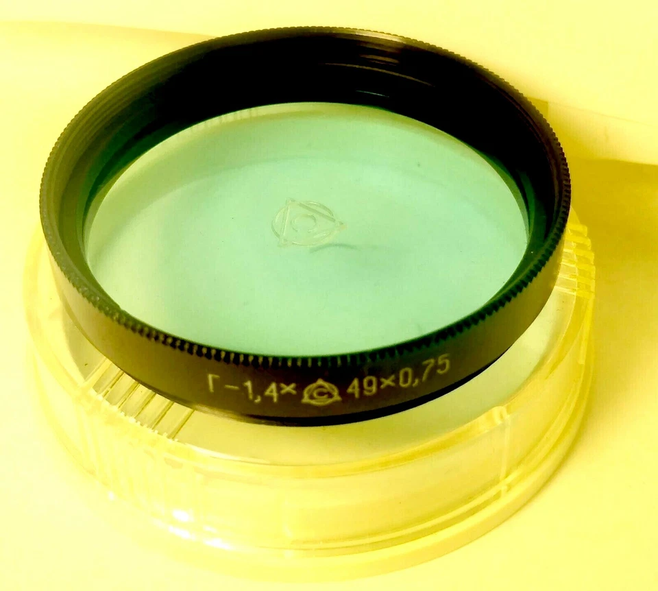 Neu USSR Russia BLUE 1.4 Lens Filter 49x0,75 light filter 49*0.75mm Г-1,4 B-1.4x - Image 4 of 4