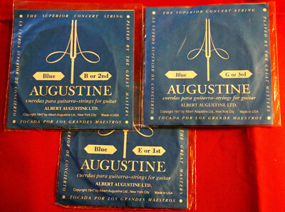 AUGUSTINE je 1 E1, B2, G3 Saite blau Klassikgitarre Blue Regular Tension Segovia