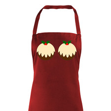 Christmas Puddings Apron • Adults Custom Printed Aprons • Rude Xmas Baking Cook