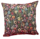 Kew Gardens Cushion Cover, Luxury Tapestry, Floral, Black, Ebony, Free Doorstop