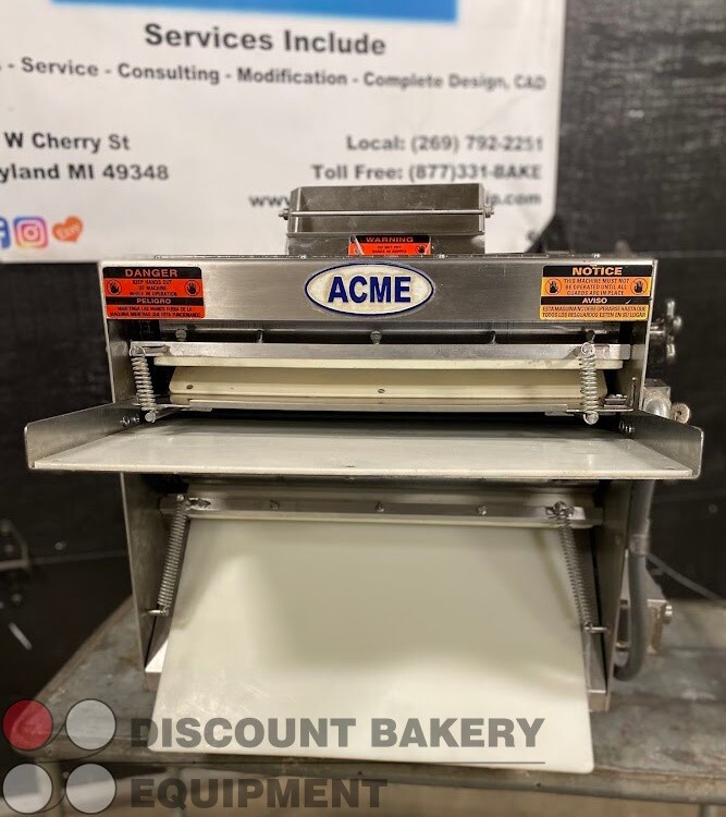 Acme MRS20 Stainless Steel Bench Single Pass Dough Sheeter/Roller ...