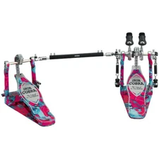 Tama 50th Anniversary LTD Iron Cobra Marble Power Double Pedal - Coral Swirl