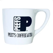 Peet's Coffee & Tea notNeutral White Brown Lettering Mug NEW