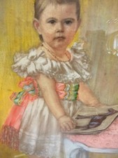 PASTELL PORTRAIT MÄDCHEN VON R. LOTTNER DÜSSELDORF SIGNIERT