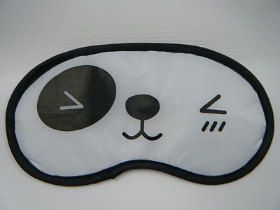 1x DAMEN KINDER BLAU WEISS PANDA & TIER SCHLAFEN AUGENMASKE ABDECKUNG PATCH
