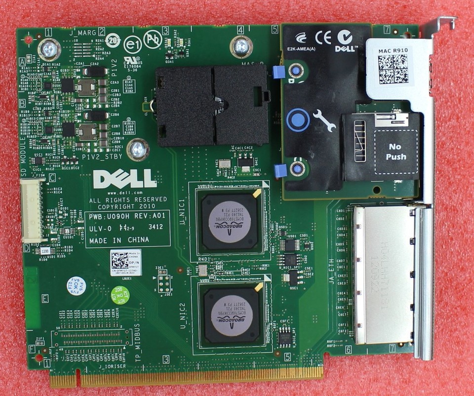 Carte réseau d'E/S RISER pour serveur DELL PowerEdge R910 Y950P