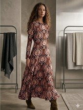 FARM Rio Pineapple Jewelry Long Sleeve Maxi Dress Women’s Medium NWT