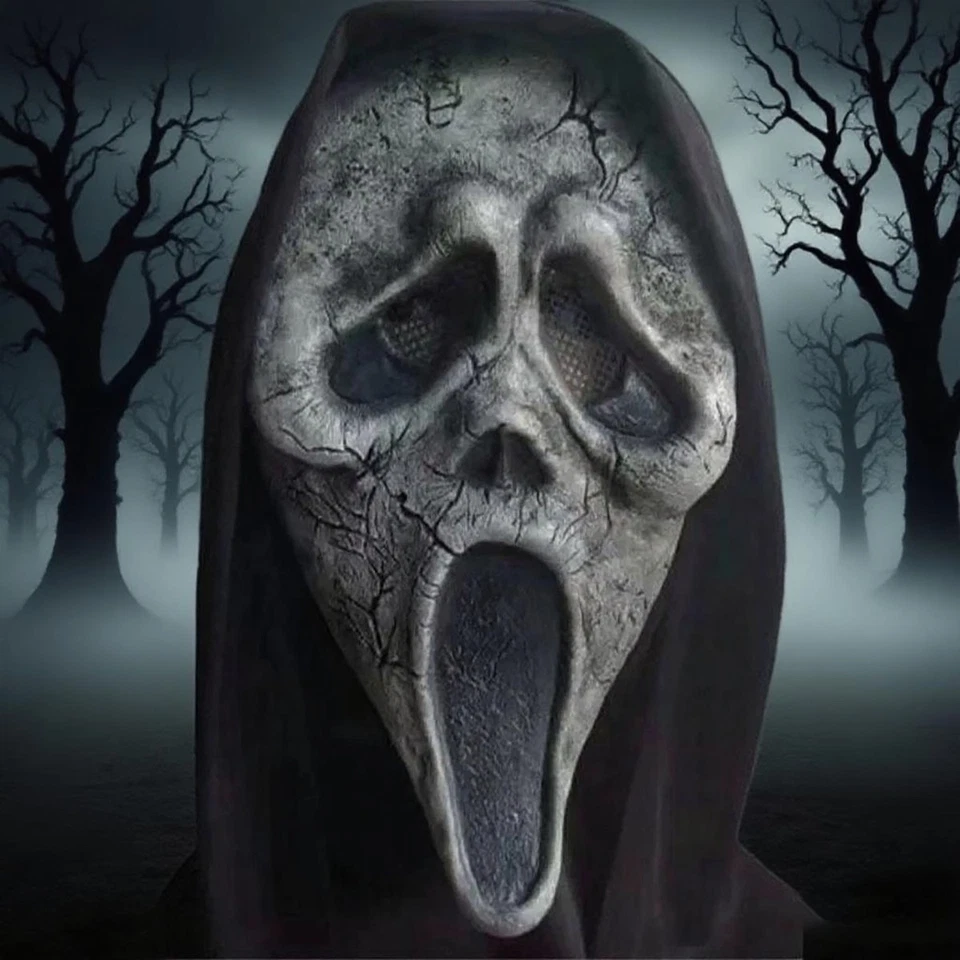 Scream Maske Totenkopfmaske Kopftuch Horror Halloween Ghostface Verkleidung Neu- - Bild 4 von 4