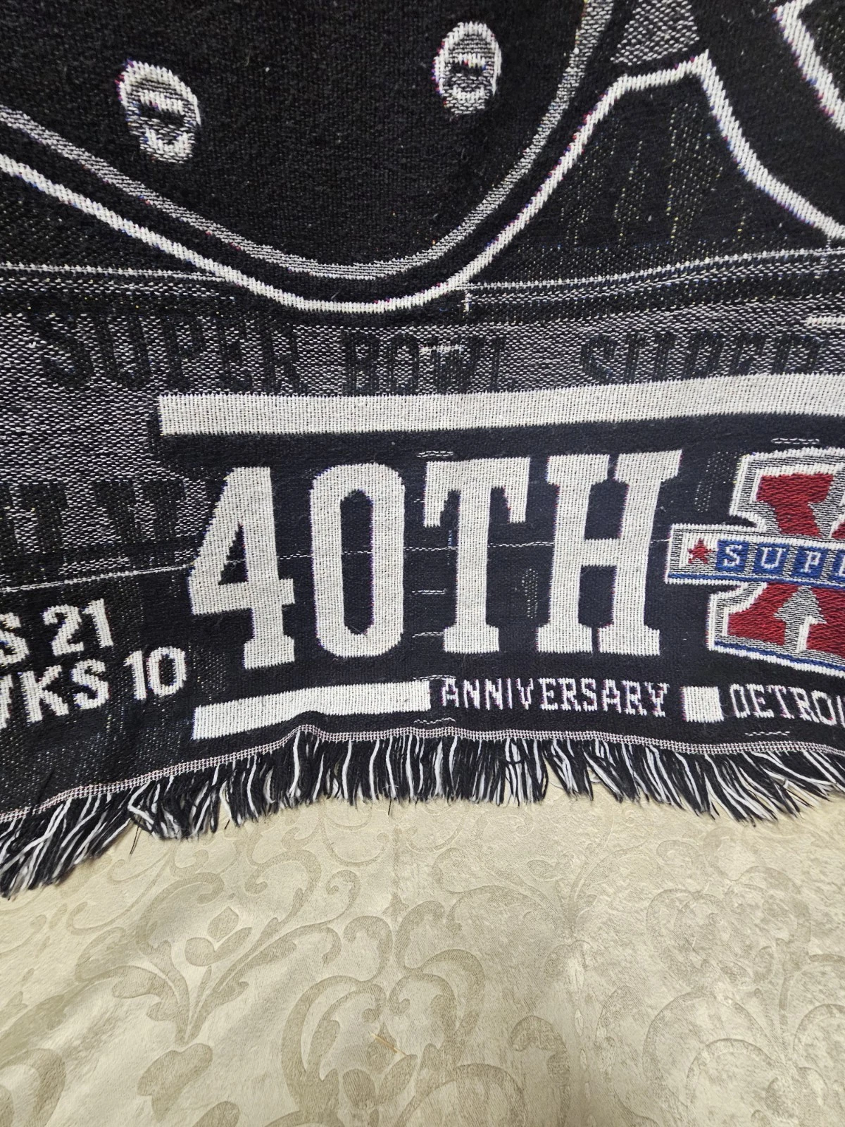 Pittsburgh Steeler Super Bowl XL 40th Anniversary Champions Woven Throw Blanket