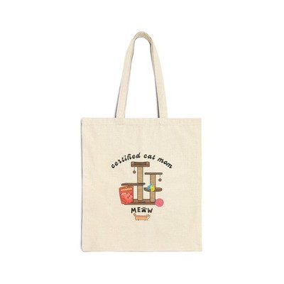 Certified Cat Mom Canvas Tote Bag | Cute Cat Lover Tote | Kawaii Cat Tote Bag