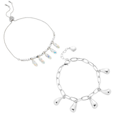 equilibrium Regentropfen versilbert Armband Sammlung Geschenk verpackt