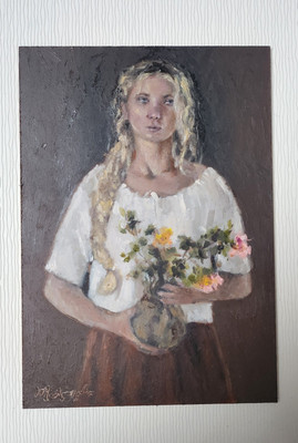 °  Original Ölbild,Ölgemälde,Portrait,Victorian,Frau,Renaissance,Vintage
