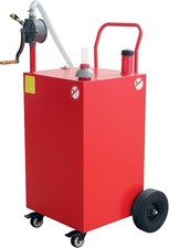 45 Gallon Fuel Caddy Portable Gas with Manual Pump 4 Wheel
