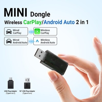 Mini Wireless Carplay Dongle Android Auto Adapter USB Car Connect Box Adapter