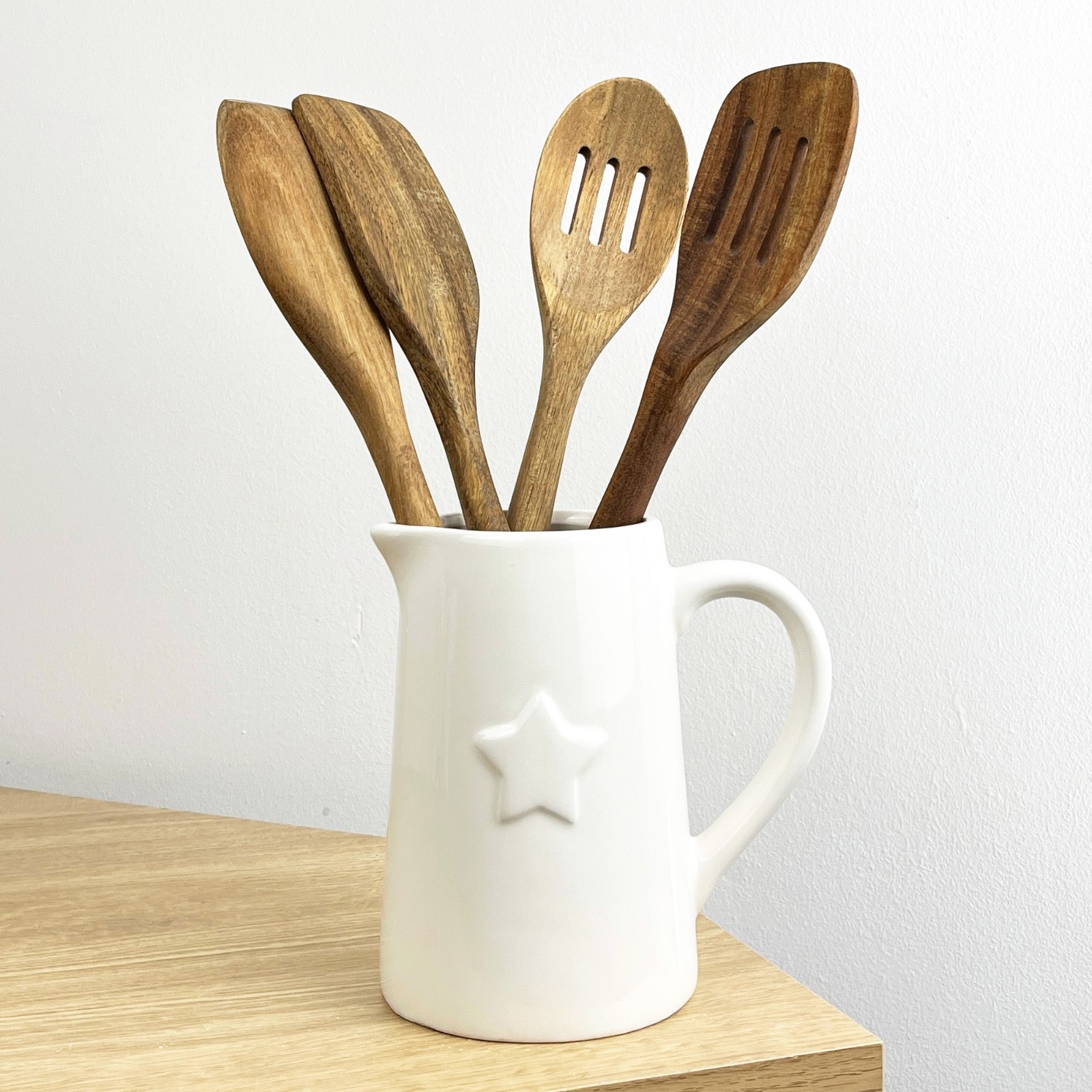 Utensil Holder Ceramic Pot STAR Jug Kitchen Storage Jar Crock Organiser Gift