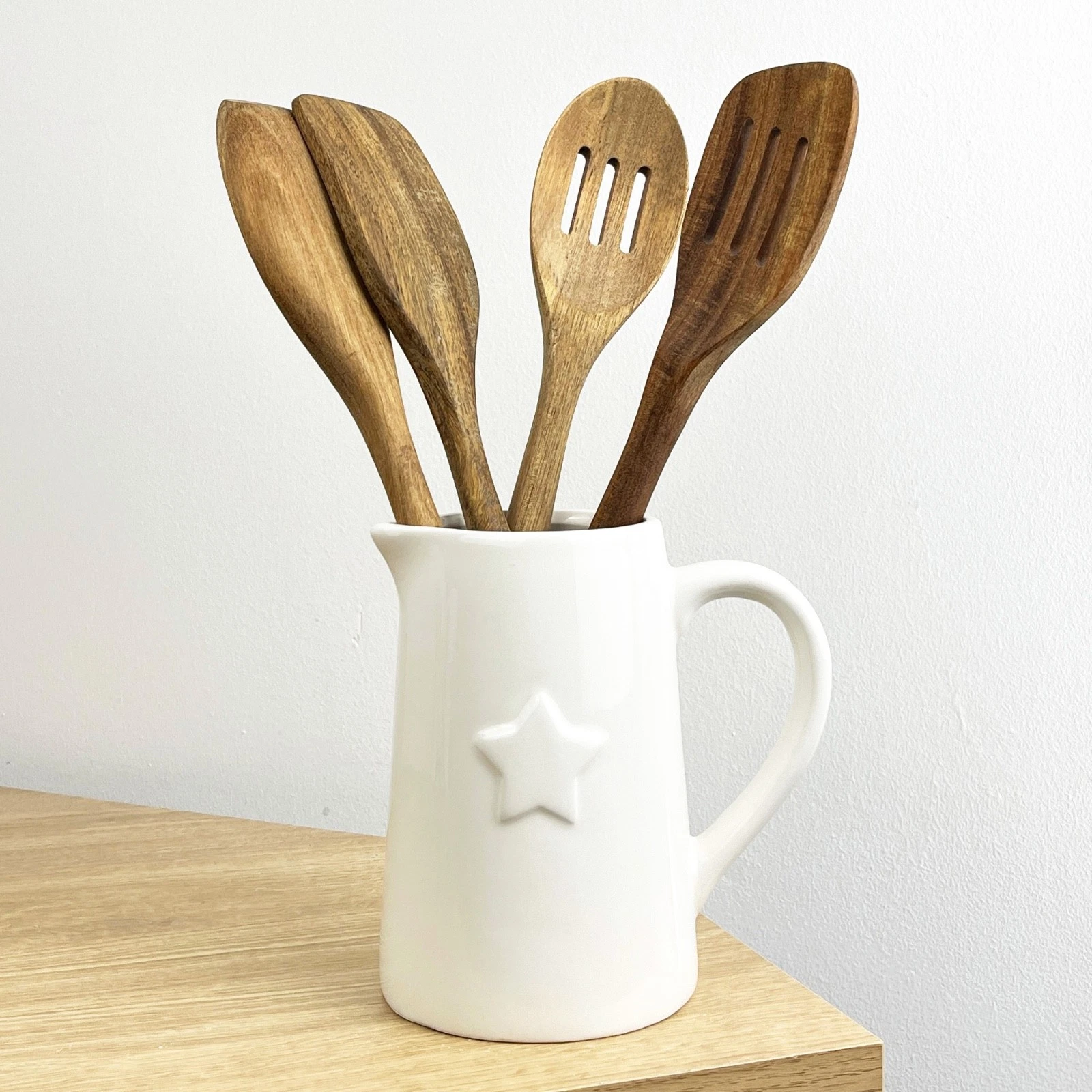 Utensil Holder Ceramic Pot STAR Jug Kitchen Storage Jar Crock Organiser Gift