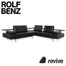Rolf Benz Dono 6100 Leder Ecksofa Dunkelblau Sofa Couch manuelle Funktion