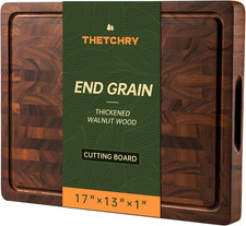 Walnut Cutting Boards for Kitchen, End Grain Wooden Cutting Board, Lar
