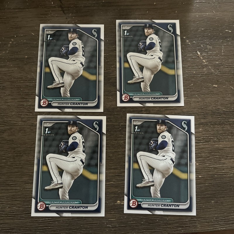 2024 1st Bowman Draft Chrome Paper Lot Of 4 Seattle Mariners Hunter Cranton 