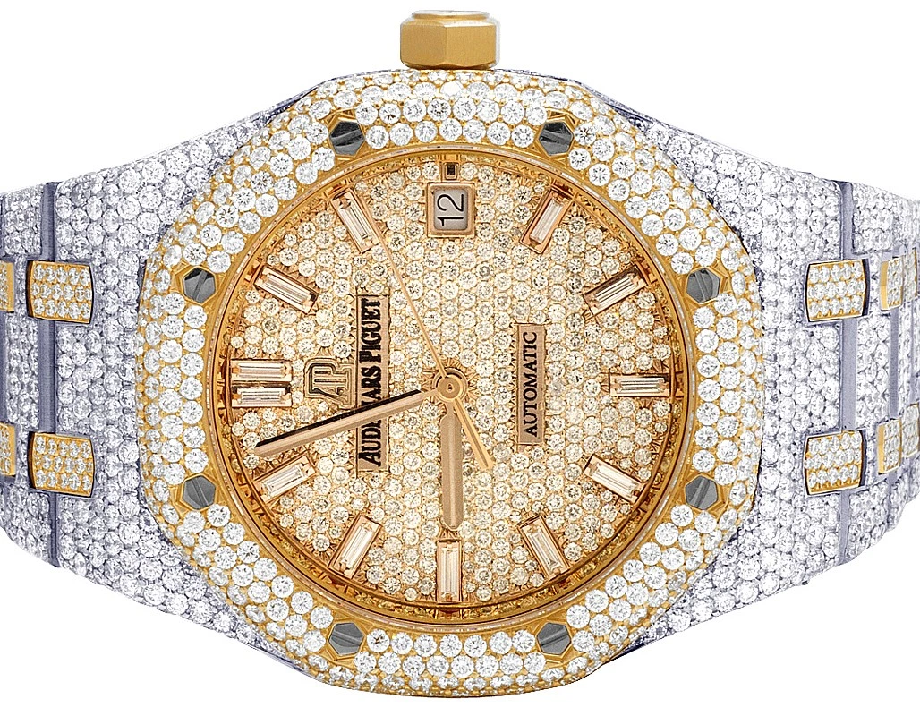 Audemars Piguet — Audemars Piguet Royal Oak Midsize 37MM Rose Gold/ Steel Diamond Watch 22.35 Ct