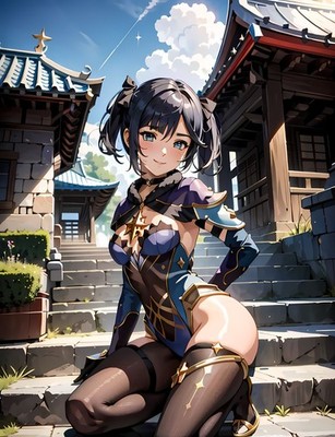 Genshin Impact Mona full artwork waifu anime print #11