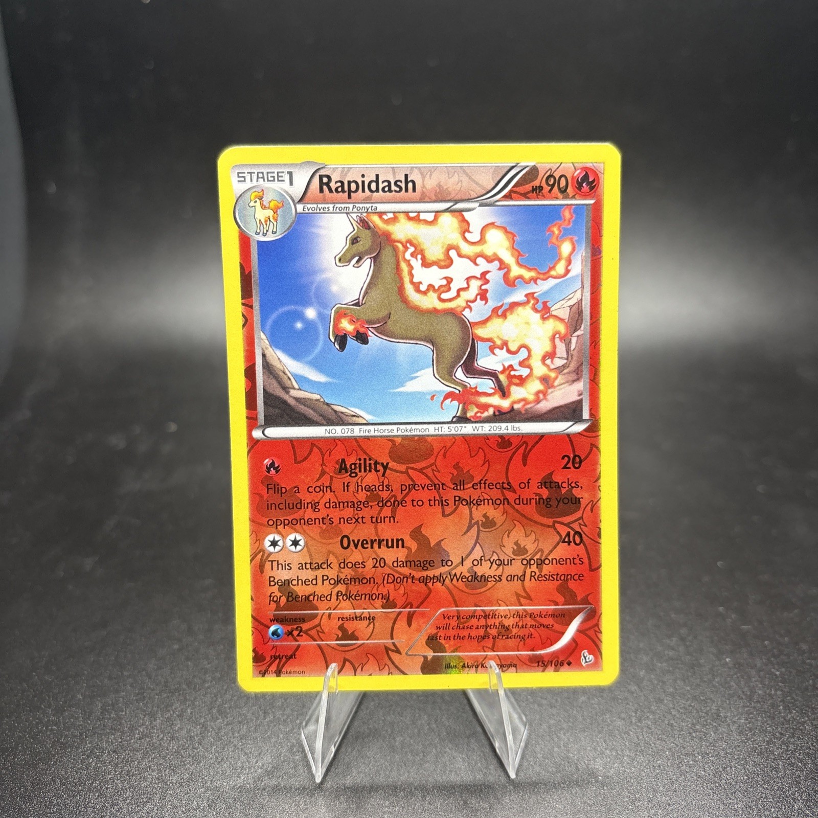 Rapidash Uncommon XY - Flashfire 15/106 NM Reverse Holofoil Near Mint -c