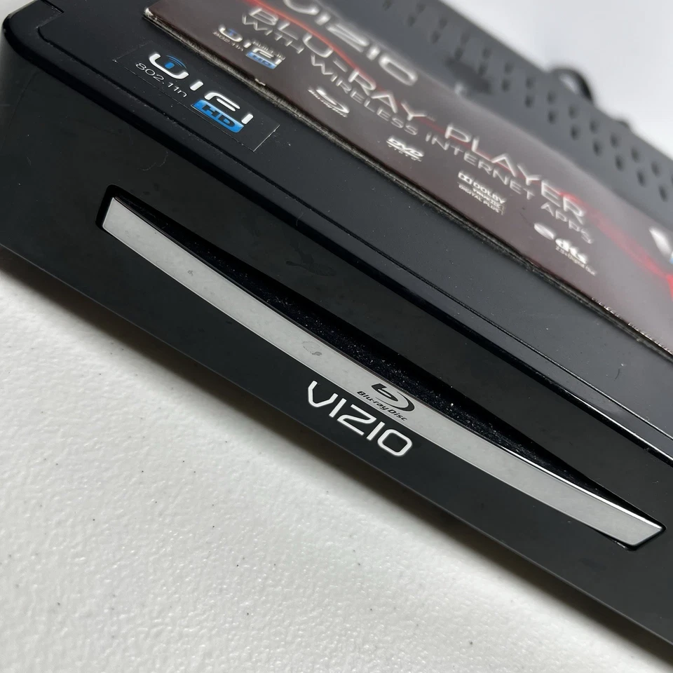 Reproductor de discos DVD/Blu Ray Vizio VBR120 negro 1080p Wi-Fi probado funciona sin control remoto Foto 2 de 4