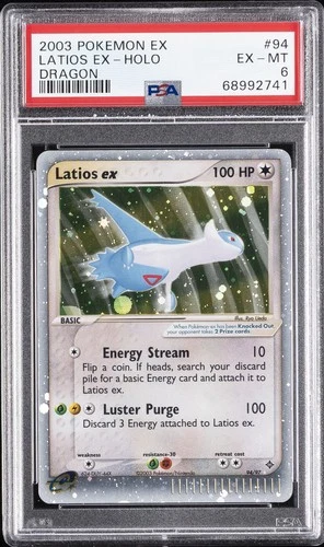 2003 POKEMON EX DRAGON #94 LATIOS EX-HOLO PSA 6
