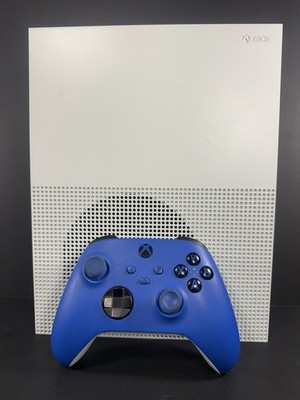 Microsoft Xbox One S Console 1681 500GB + Xbox Shock Blue Controller & Cables