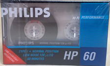 VINTAGE NEW SEALED PHILIPS HP 60 HI FI TYPE 1 BLANK AUDIO CASSETTE TAPE