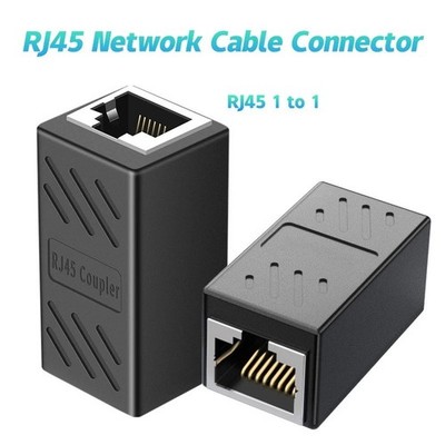 2 RJ45 Verbinder Kupplung Verlängerung Adapter Cat6A Netzwerk LAN Ethernet Kabel