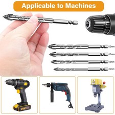 4pcs Tungsten Steel Glass Tile Drill Bit Set 6-12mm for Marble Mirror Ceramic