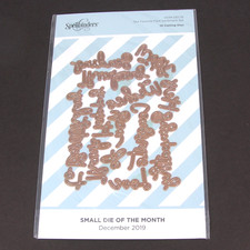 Spellbinders Small Die of the Month December 2019 FONT SENTIMENT SET Metal Dies