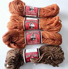 Aunt Lydia's Rug Yarn 1 Brown 3 Burnt Orange Lot of 4 - 70 yd skeins