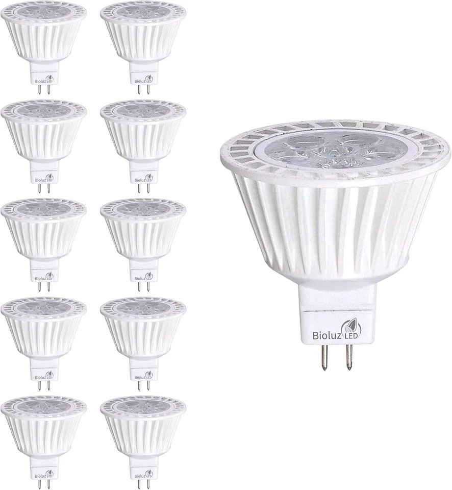 10-Pack MR16 LED Lights, 7W Dimmable Soft White, GU5.3 Halogen Bulb Equivalent - Image 3 of 4