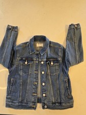 Old Navy Girls Denim Blue Jacket Size XL 14 16 Cotton Stretch Button Medium Wash