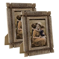 takfot Rustic Picture Frames 5x7 Wooden Picture Frame Set of 2, Distressed We...
