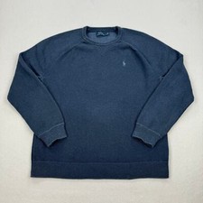 Polo Ralph Lauren Sweater Size XL Blue Cotton Crewneck Pullover Pony Classic
