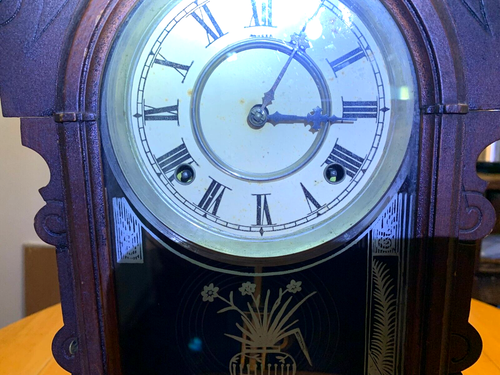VINTAGE Waterbury?? Mantle Clock with Wind Up Key WORKING - Picture 8 of 14