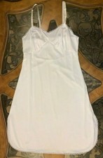 Vintage NANCY KING Full Slip White Nylon Non Cling Adjustable 1980s Sz 36 NEW